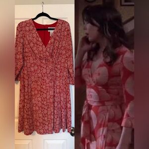 Lorelai Gilmore inspired red and white wrap dress